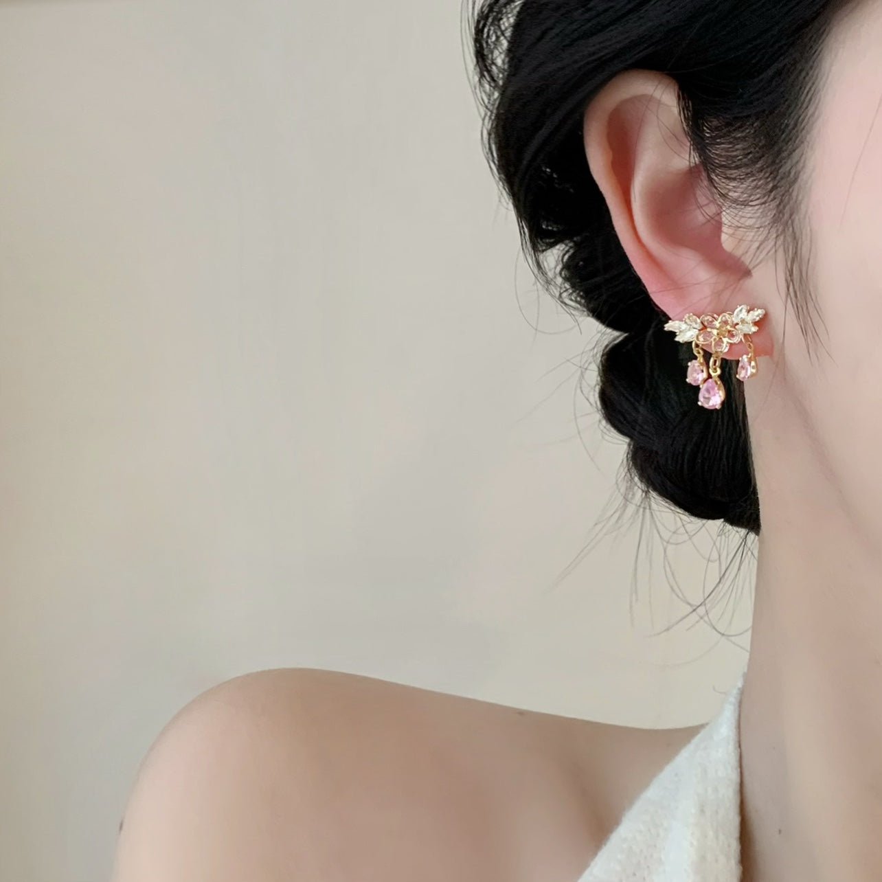 Sakura Larmes Earrings - Gold - Plated - Abbott Atelier