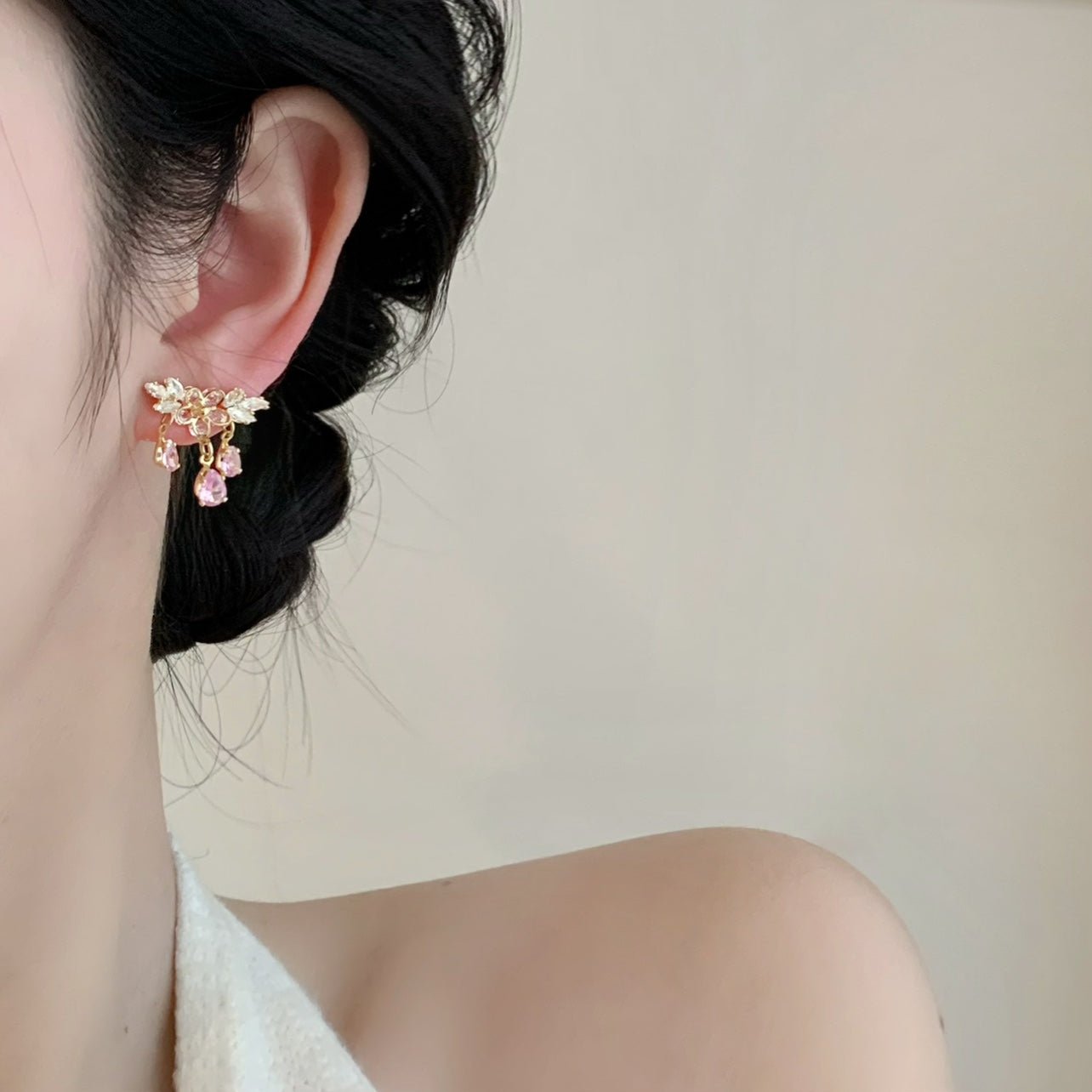 Sakura Larmes Earrings - Gold - Plated - Abbott Atelier
