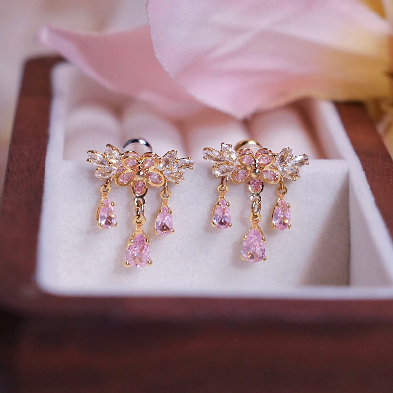 Sakura Larmes Earrings - Gold - Plated - Abbott Atelier