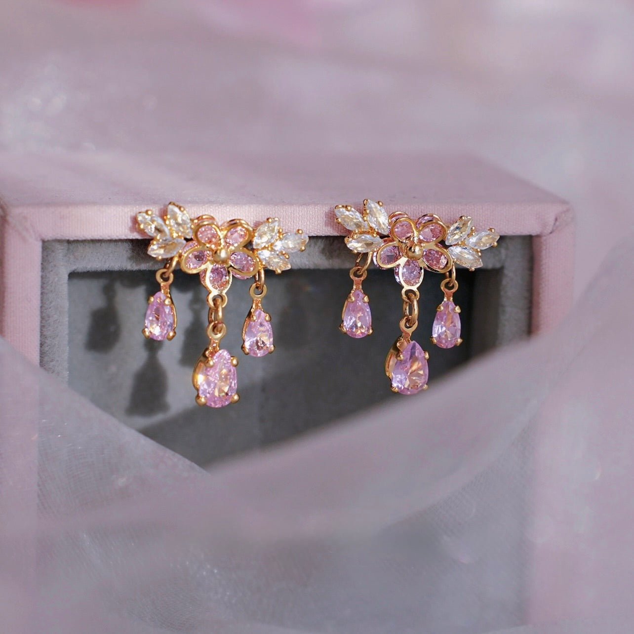 Sakura Larmes Earrings - Gold - Plated - Abbott Atelier