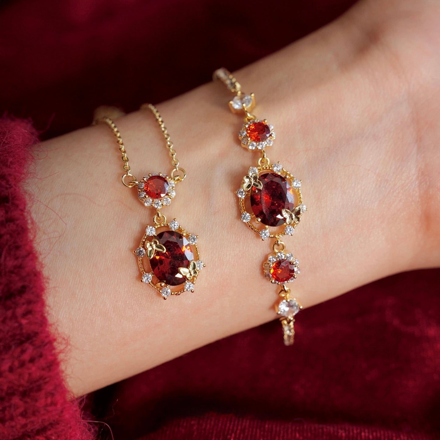 Scarlet Butterfly Necklace - Gold Plated - Abbott Atelier