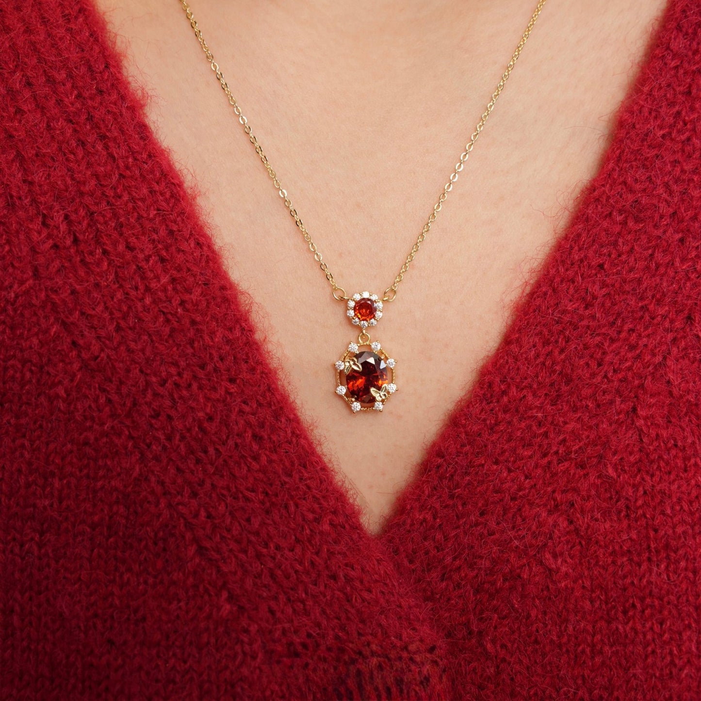 Scarlet Butterfly Necklace - Gold Plated - Abbott Atelier
