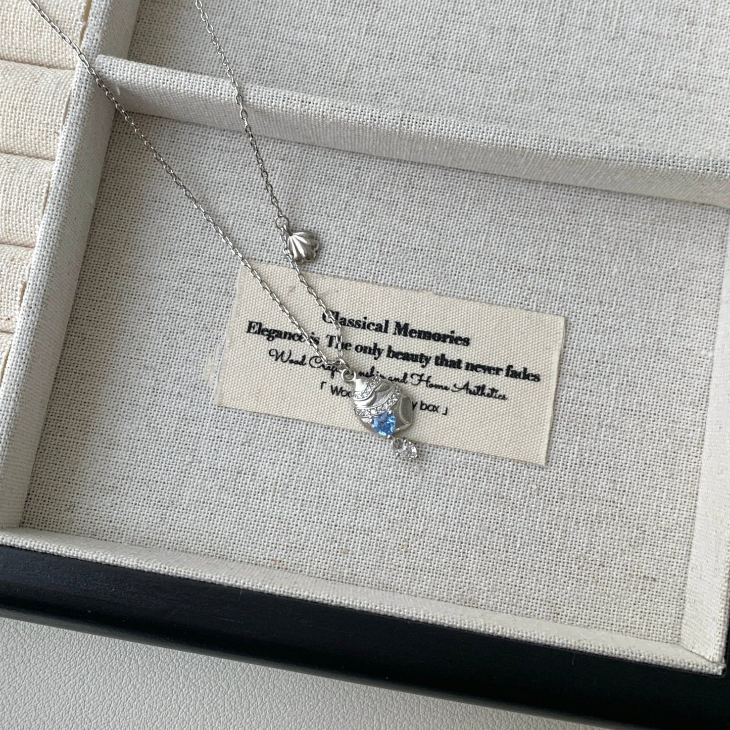 Seascape Blue Heart Necklace - Gold Plated - Abbott Atelier