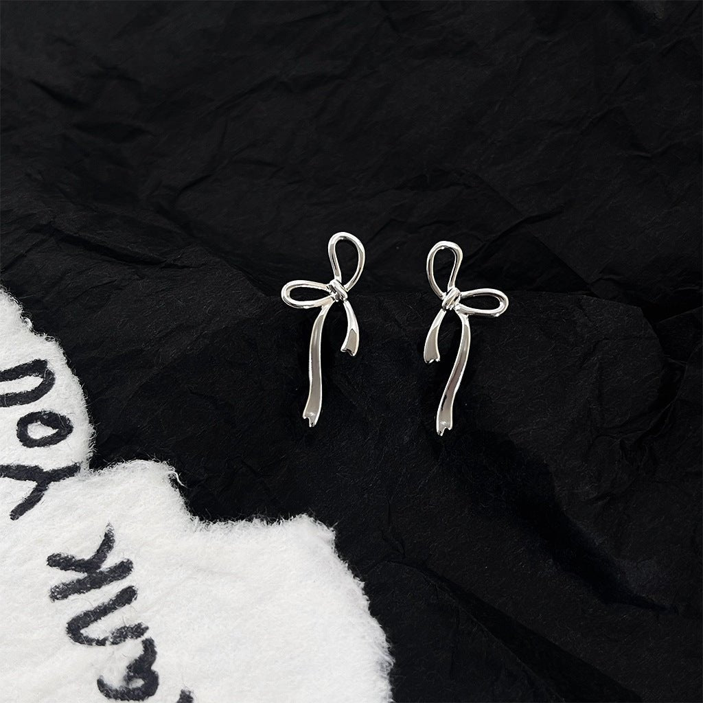 Silver Ribbon Earrings - Hypoallergenic - Abbott Atelier