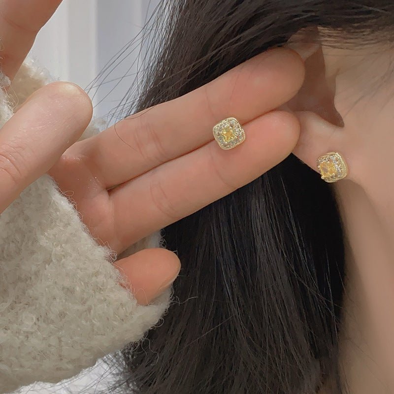 Sunlight Halo Stud Earrings - Gold Plated - Abbott Atelier