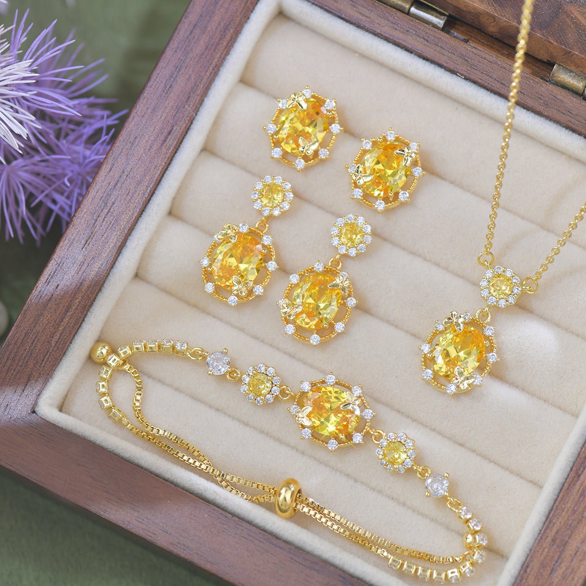 Sunshine Butterfly Drop Earrings - Gold Plated - Abbott Atelier