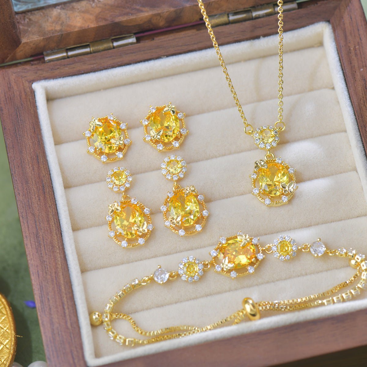 Sunshine Butterfly Drop Earrings - Gold Plated - Abbott Atelier