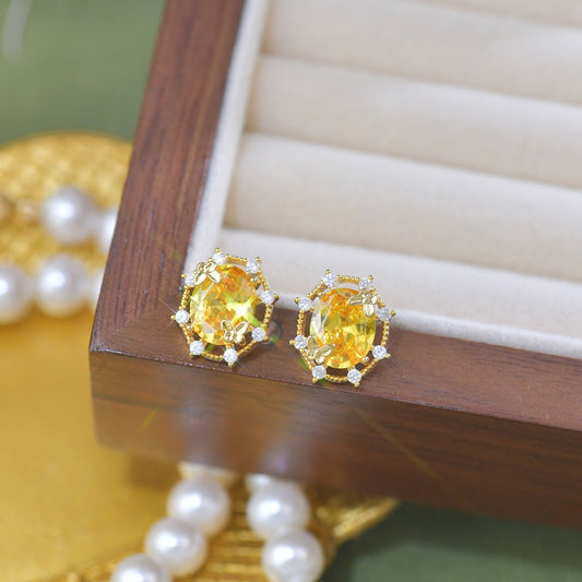 Sunshine Butterfly Stud Earrings - Gold Plated - Abbott Atelier