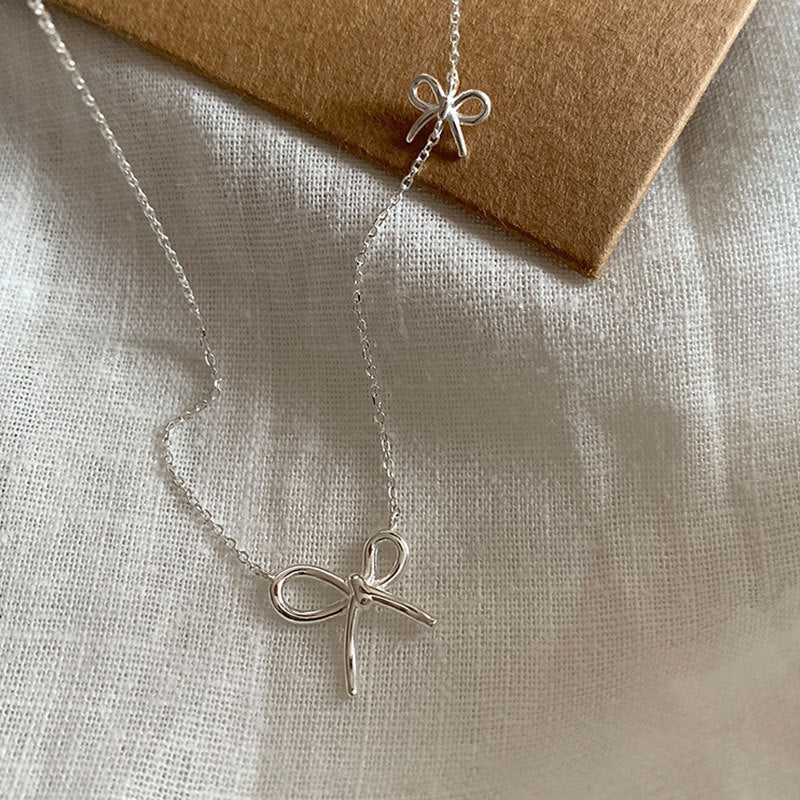 Sweet Knot Bow Necklace - Gold Plated - Abbott Atelier