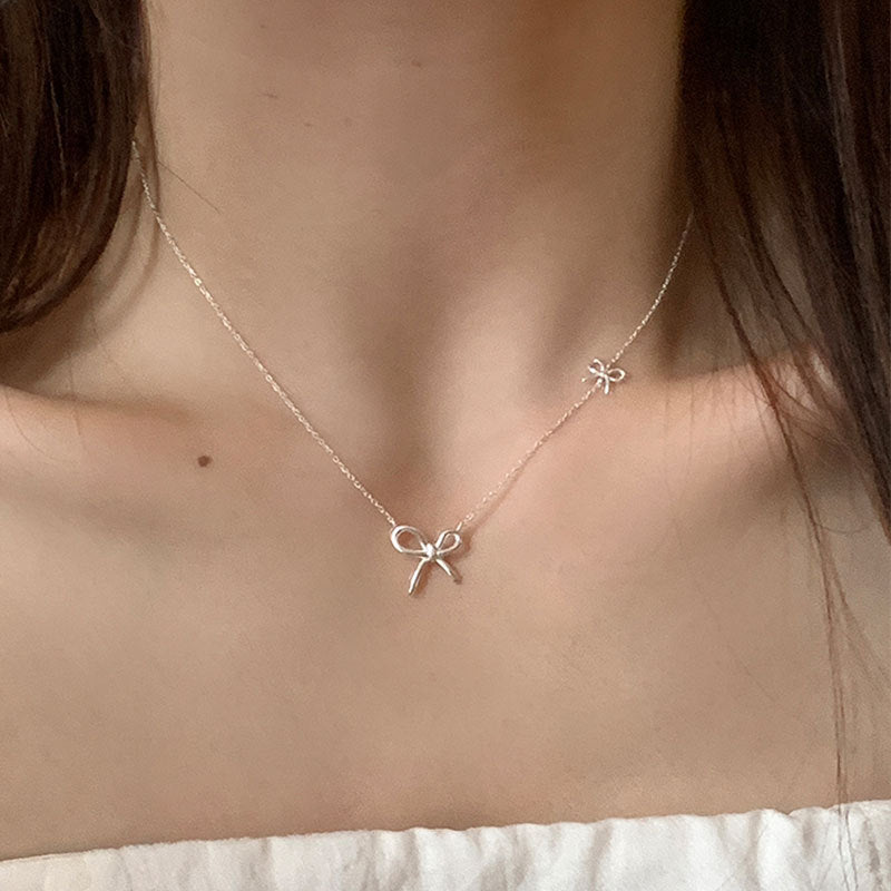 Sweet Knot Bow Necklace - Gold Plated - Abbott Atelier