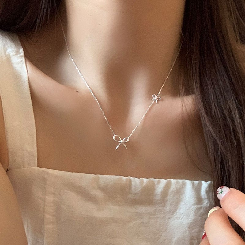 Sweet Knot Bow Necklace - Gold Plated - Abbott Atelier