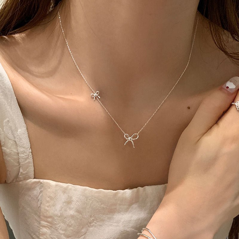 Sweet Knot Bow Necklace - Gold Plated - Abbott Atelier
