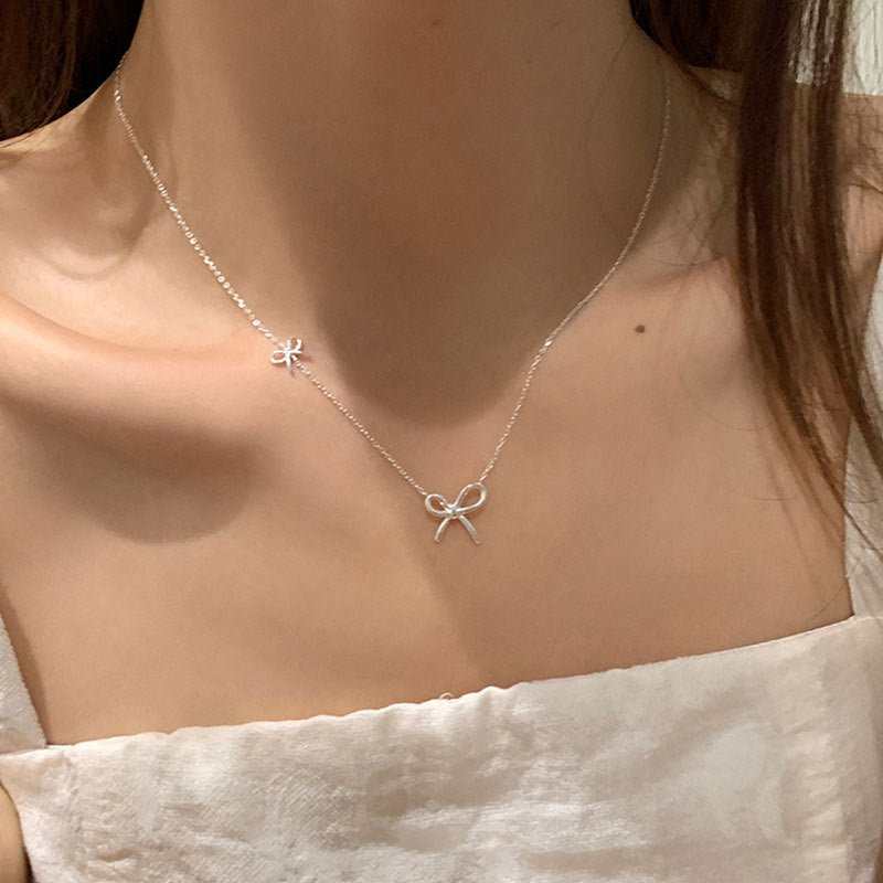 Sweet Knot Bow Necklace - Gold Plated - Abbott Atelier