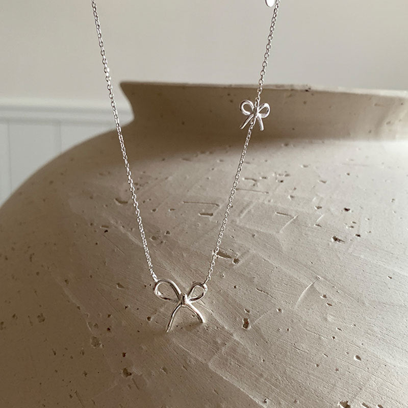 Sweet Knot Bow Necklace - Gold Plated - Abbott Atelier