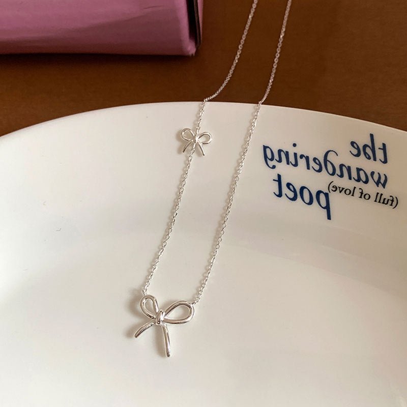 Sweet Knot Bow Necklace - Gold Plated - Abbott Atelier