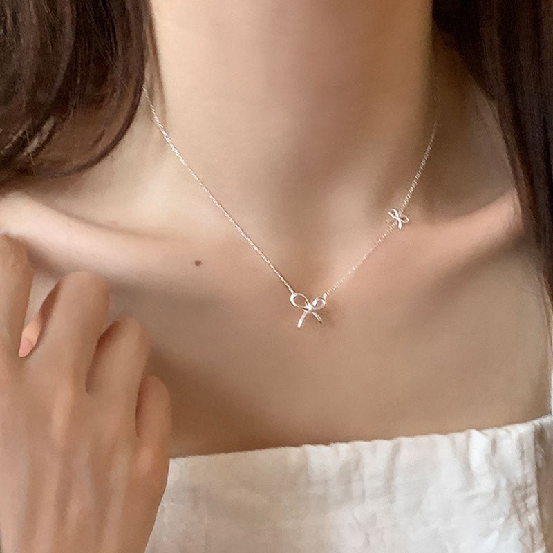 Sweet Knot Bow Necklace - Gold Plated - Abbott Atelier