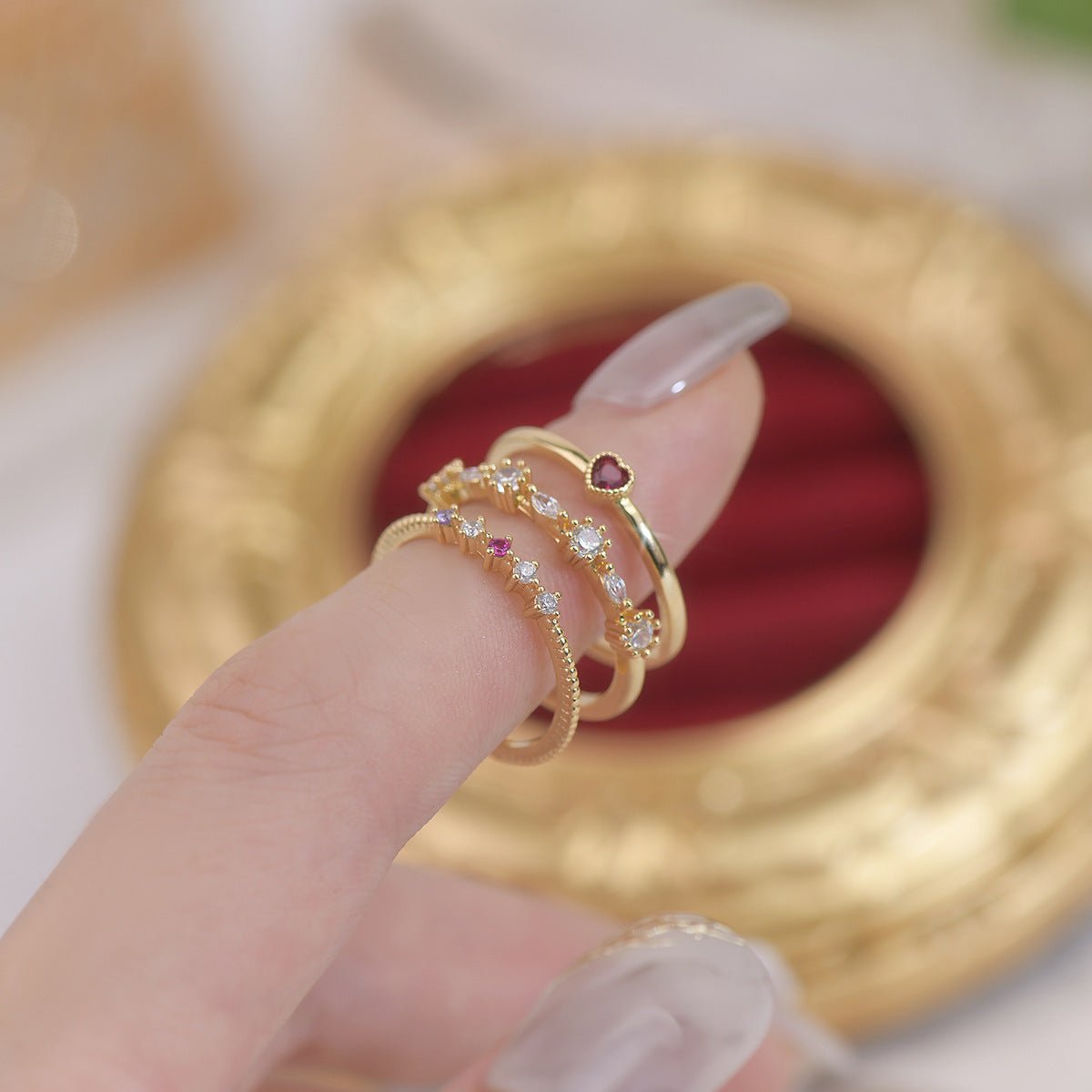 Sweet Love Ring Set - Gold - Plated - Abbott Atelier