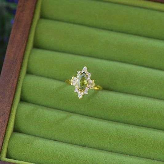 Verdant Art Deco Ring - Gold - Plated - Abbott Atelier