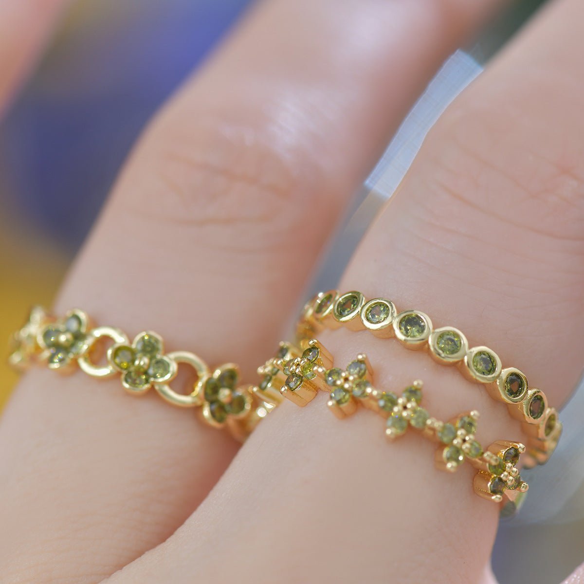 Verde Blossom Link Ring - Gold - Plated - Abbott Atelier