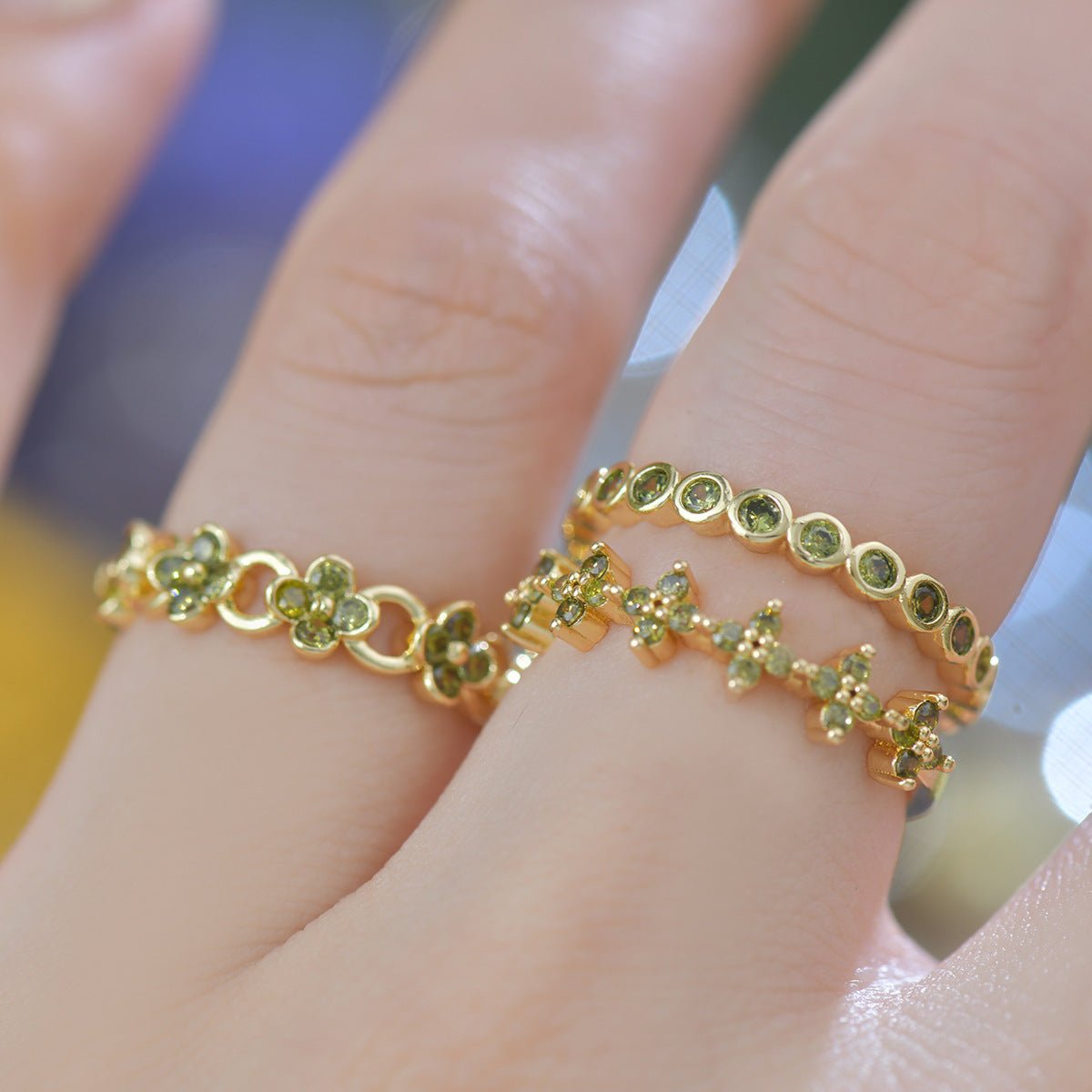 Verde Blossom Link Ring - Gold - Plated - Abbott Atelier