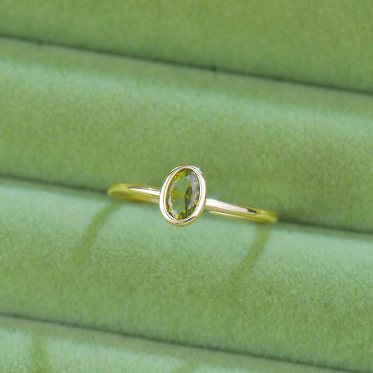 Verde Oval Bezel Ring - Gold - Plated - Abbott Atelier