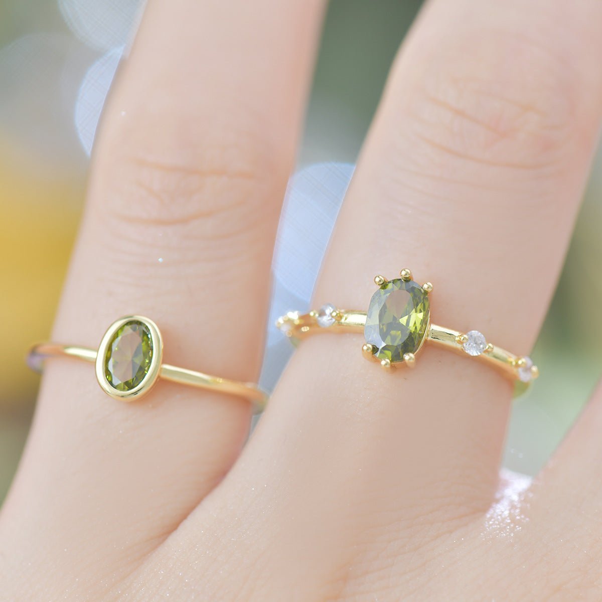 Verde Oval Bezel Ring - Gold - Plated - Abbott Atelier