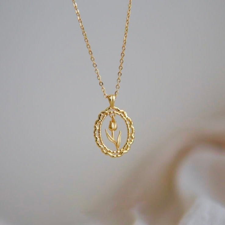 Vintage Tulip Necklace (Solid Silver) - Abbott Atelier - Abbott Atelier