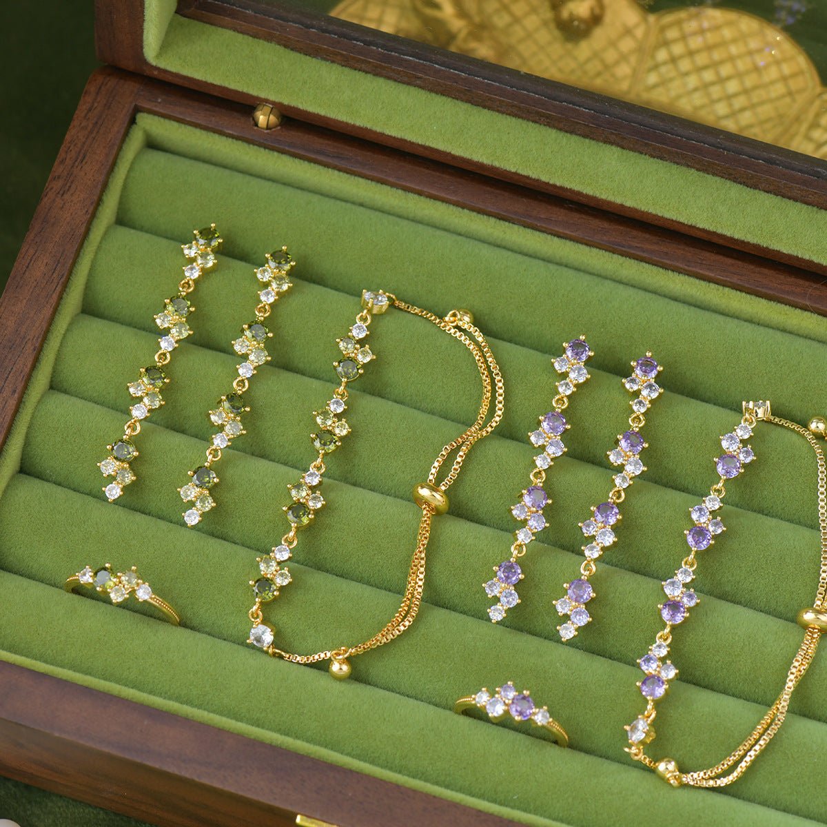 Violet Cascade Earrings - Hypoallergenic - Abbott Atelier