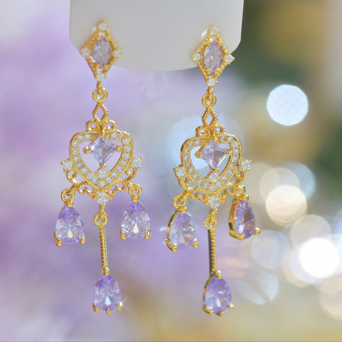 Violet Chandelier Earrings - Hypoallergenic - Abbott Atelier