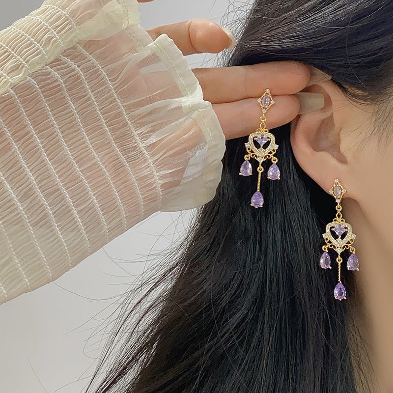 Violet Chandelier Earrings - Hypoallergenic - Abbott Atelier