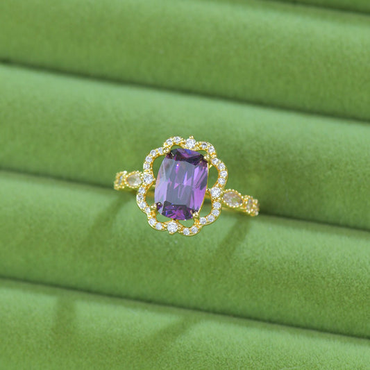 Violet Fleur Royale Ring - Gold - Plated - Abbott Atelier