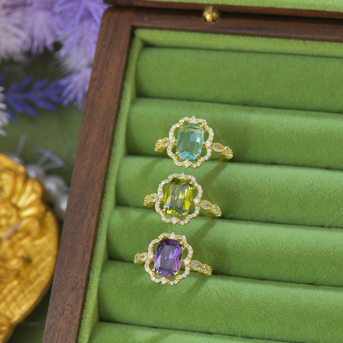 Violet Fleur Royale Ring - Gold - Plated - Abbott Atelier
