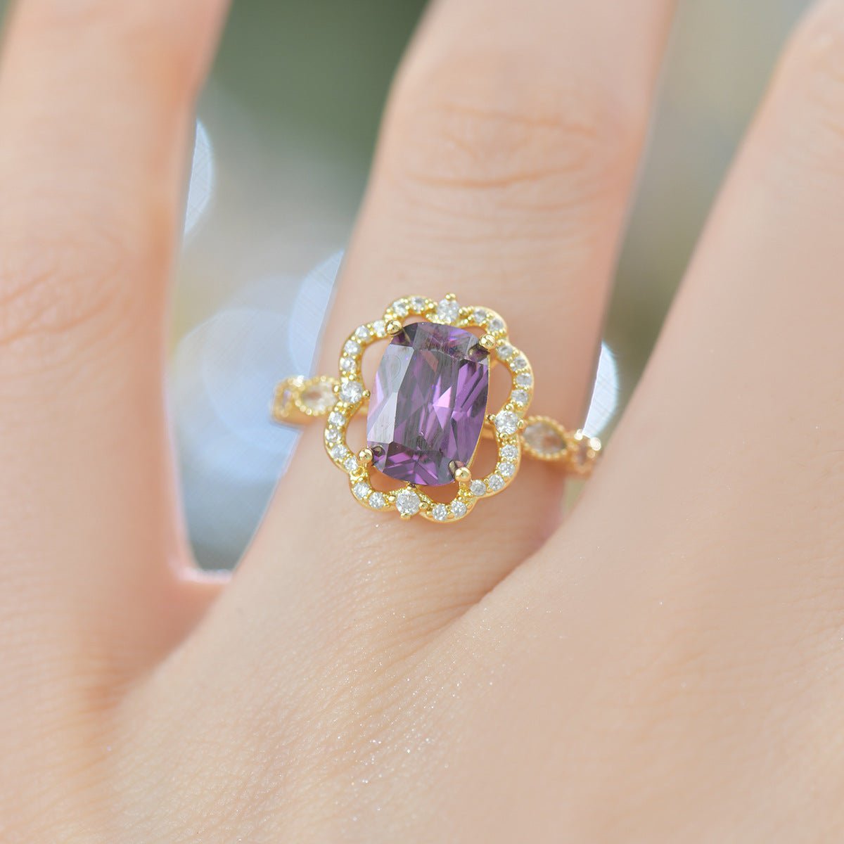 Violet Fleur Royale Ring - Gold - Plated - Abbott Atelier