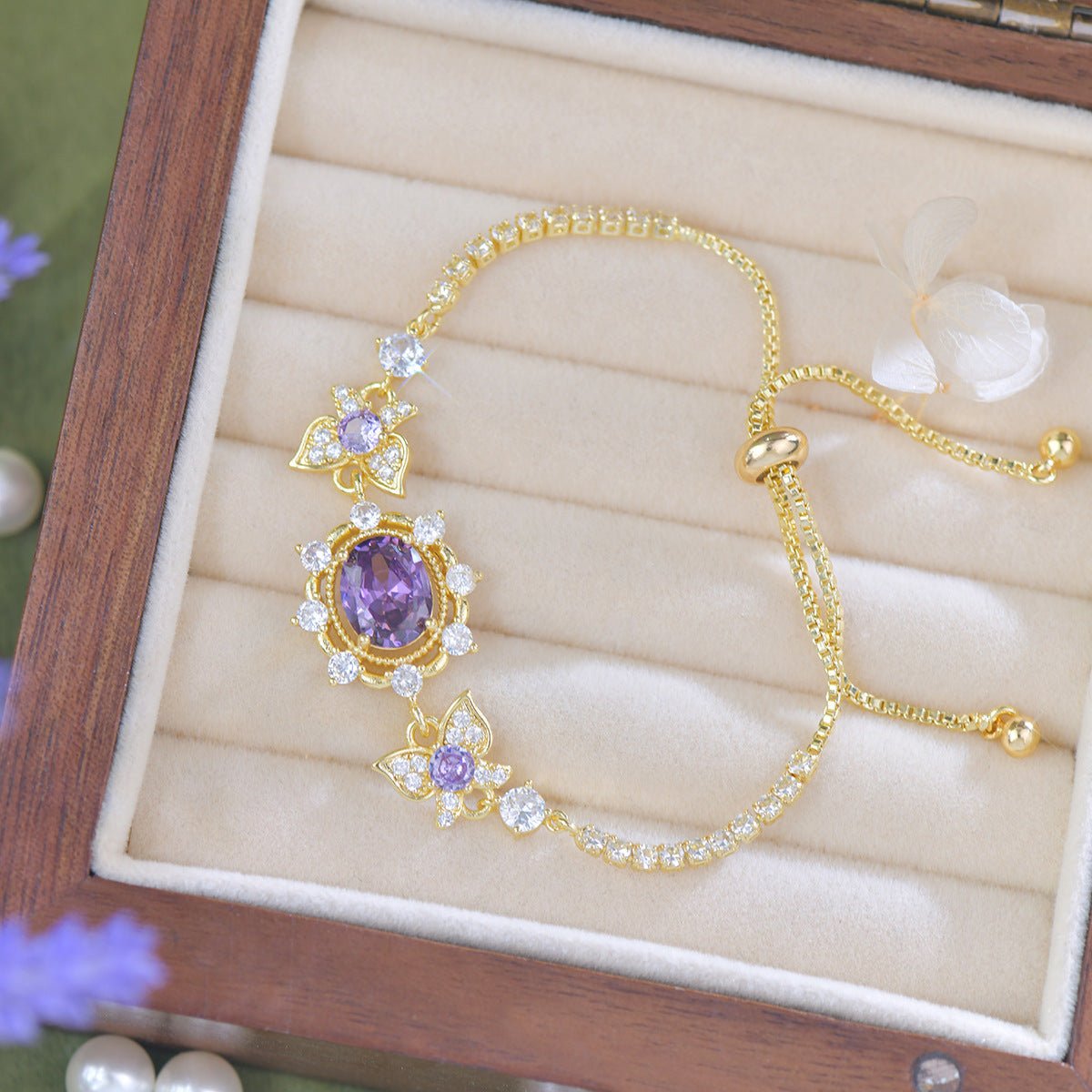 Violet Flutter Bracelet - Gold Plated - Abbott Atelier