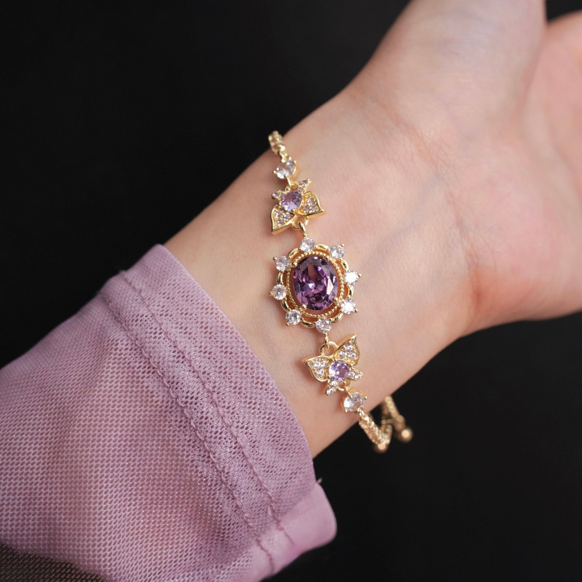Violet Flutter Bracelet - Gold Plated - Abbott Atelier