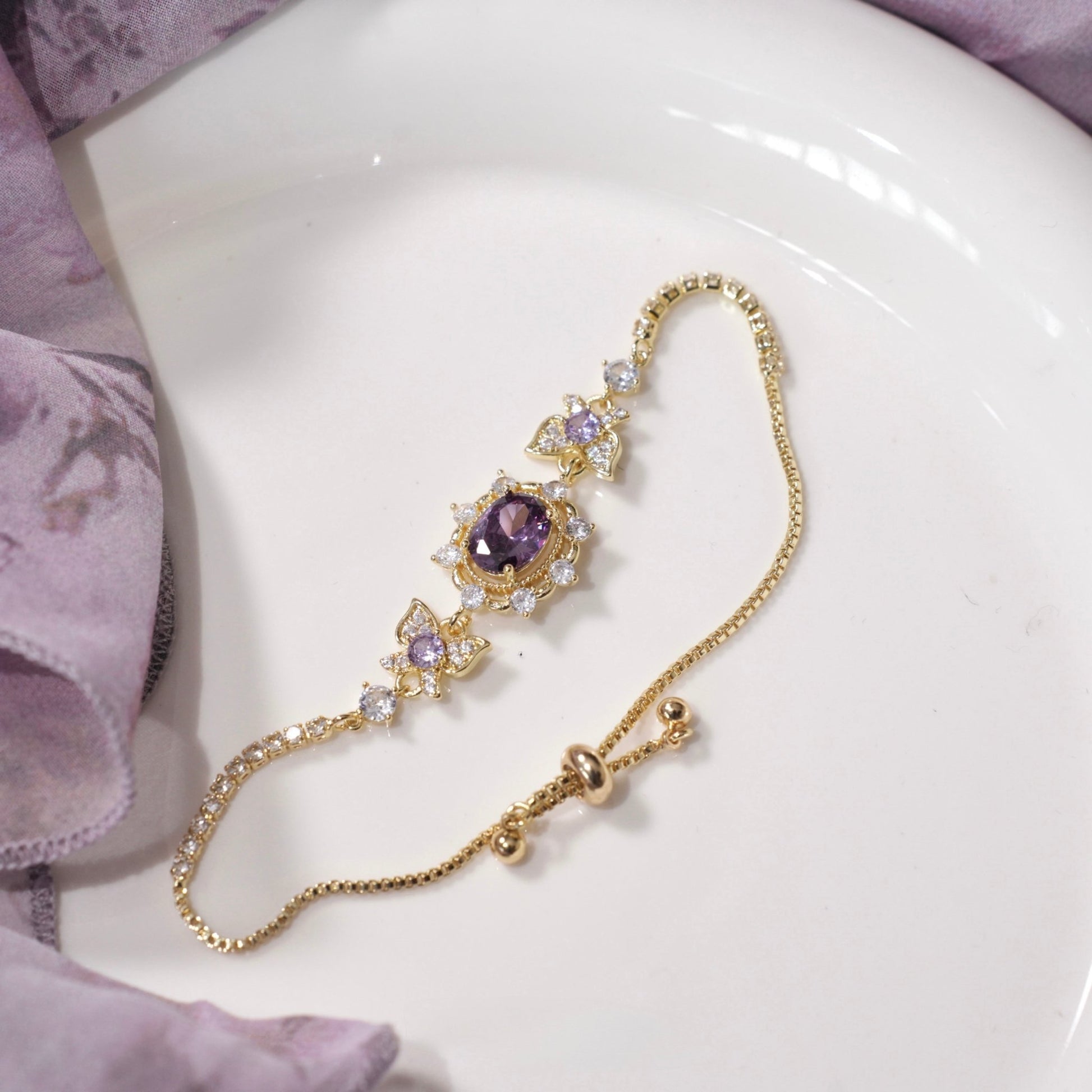 Violet Flutter Bracelet - Gold Plated - Abbott Atelier