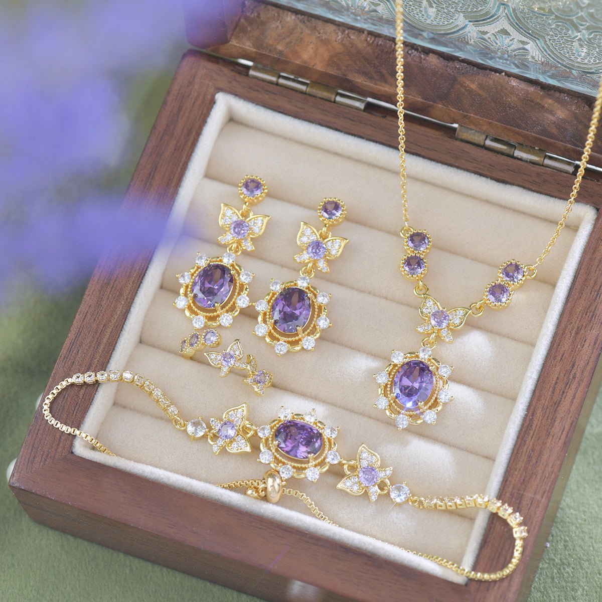 Violet Flutter Bracelet - Gold Plated - Abbott Atelier