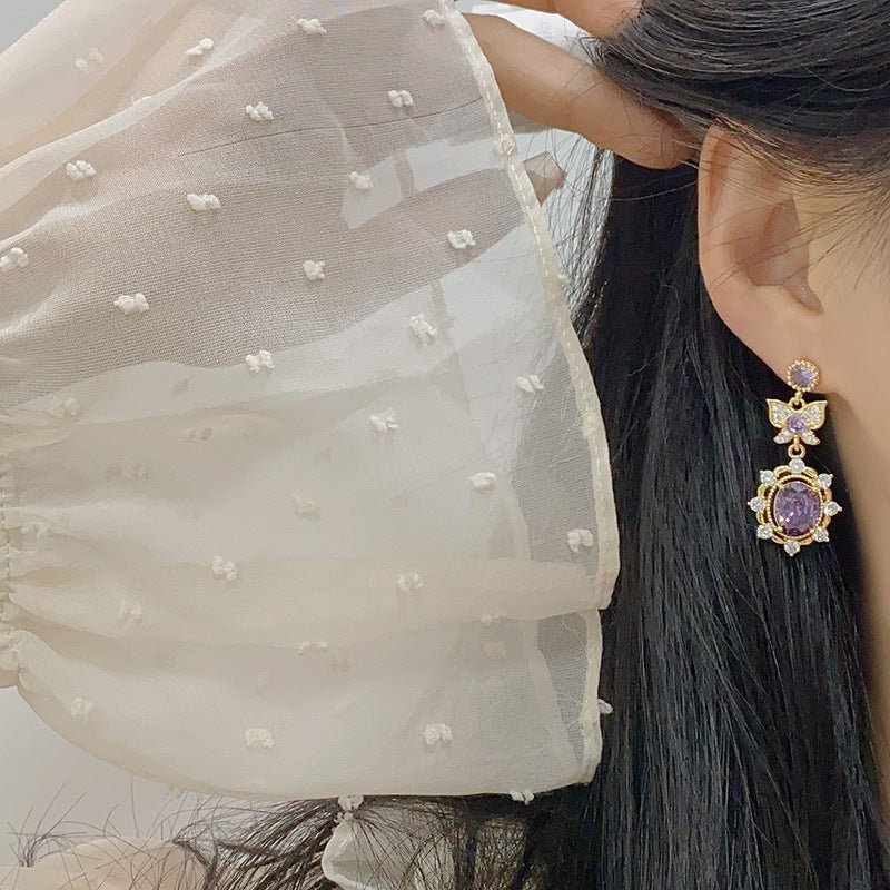 Violet Flutter Earrings - Gold Plated - Abbott Atelier