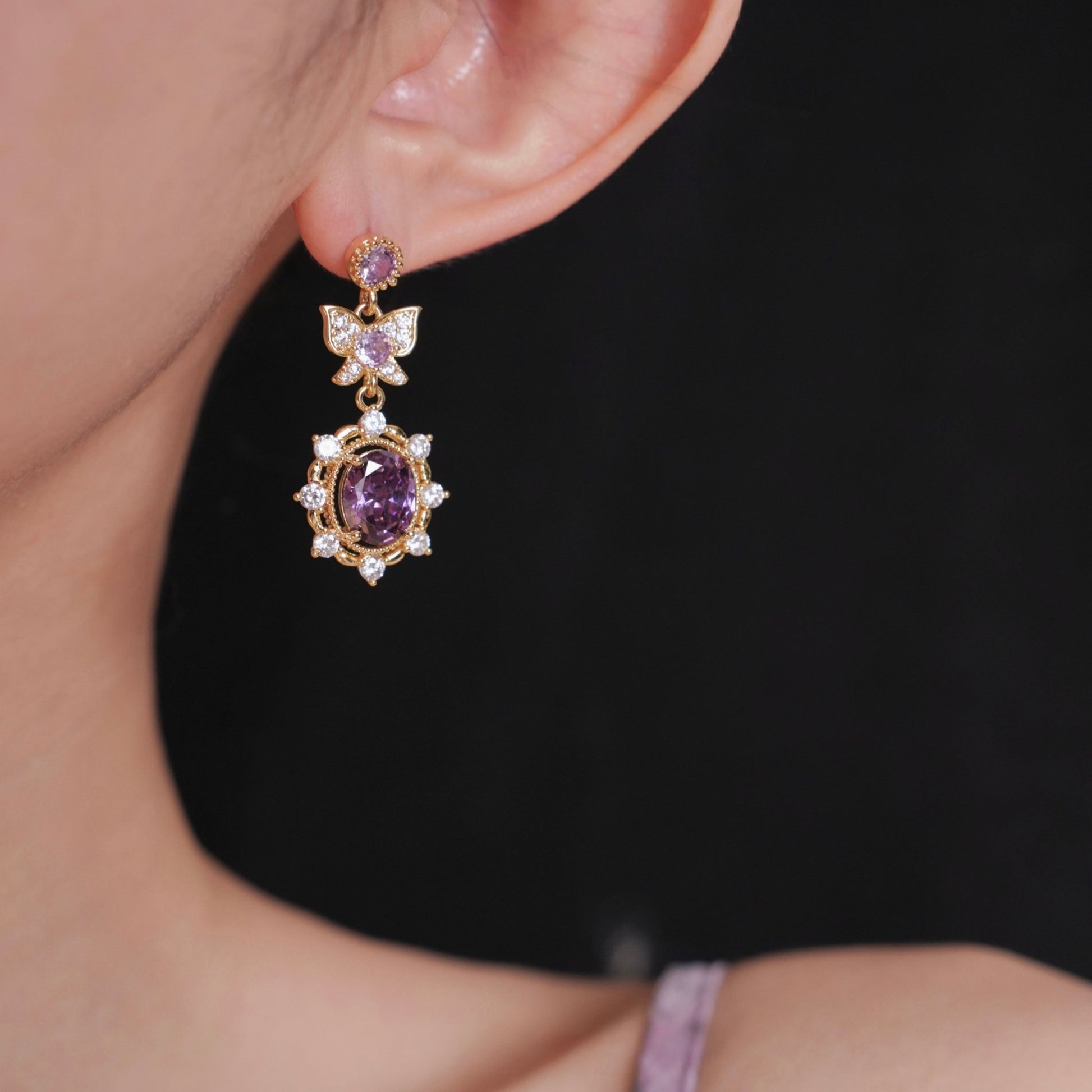 Violet Flutter Earrings - Gold Plated - Abbott Atelier
