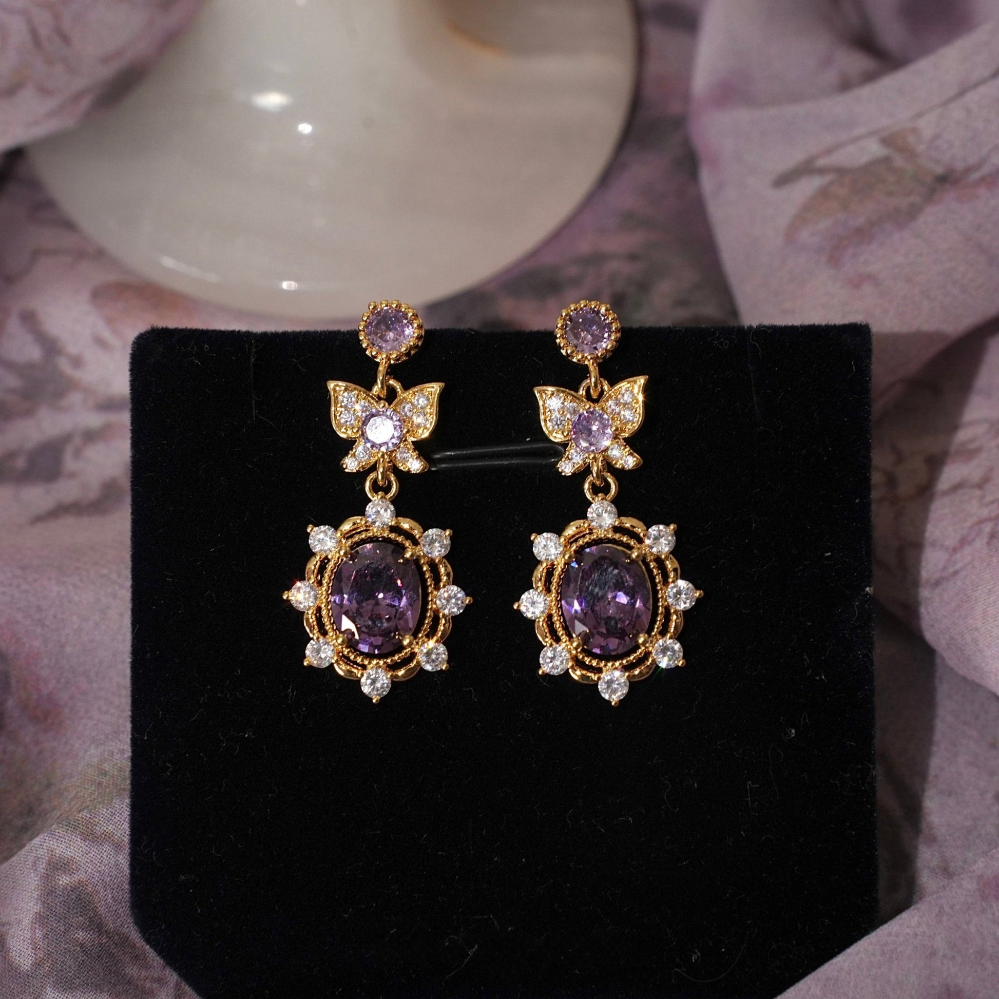 Violet Flutter Earrings - Gold Plated - Abbott Atelier