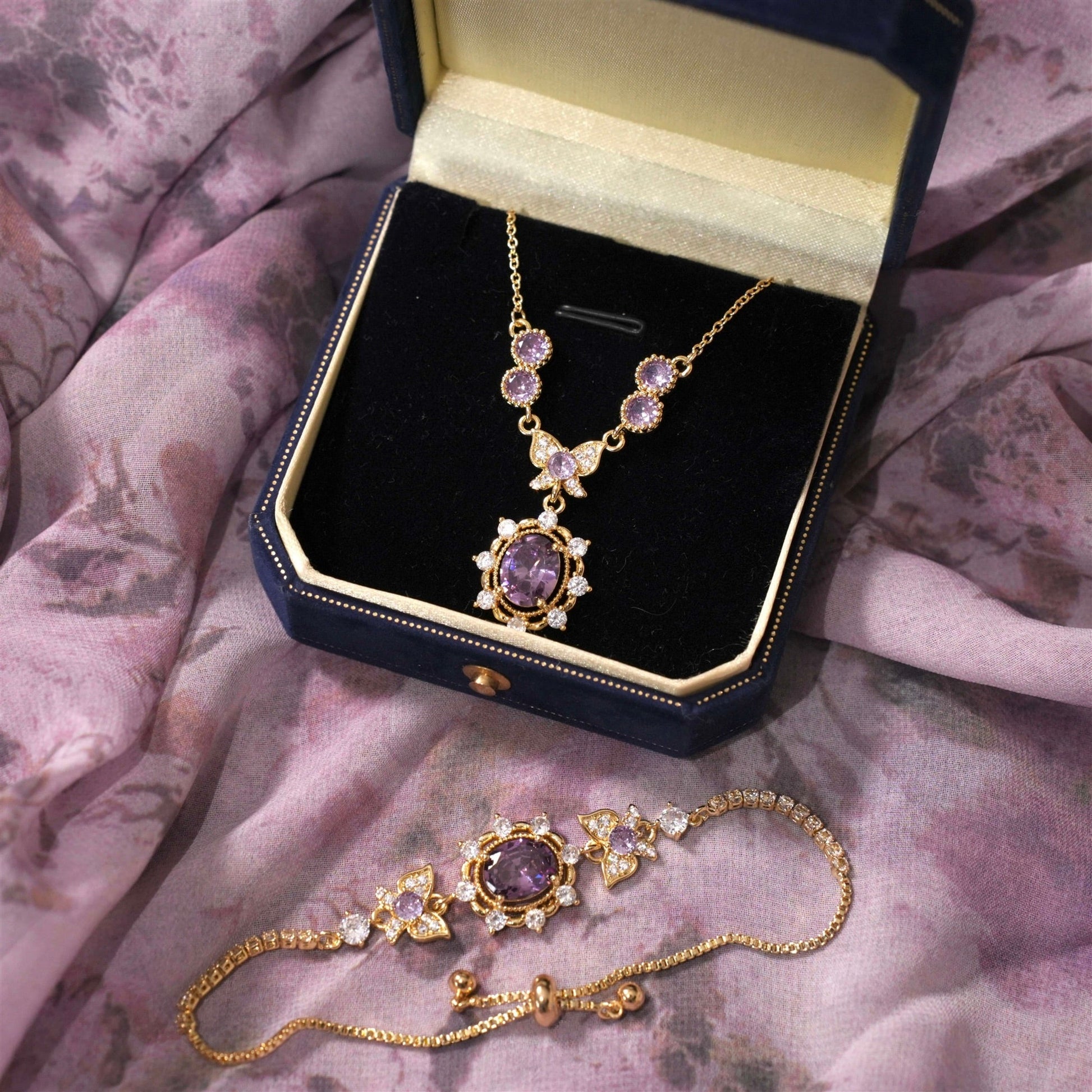 Violet Flutter Necklace - Gold Plated - Abbott Atelier