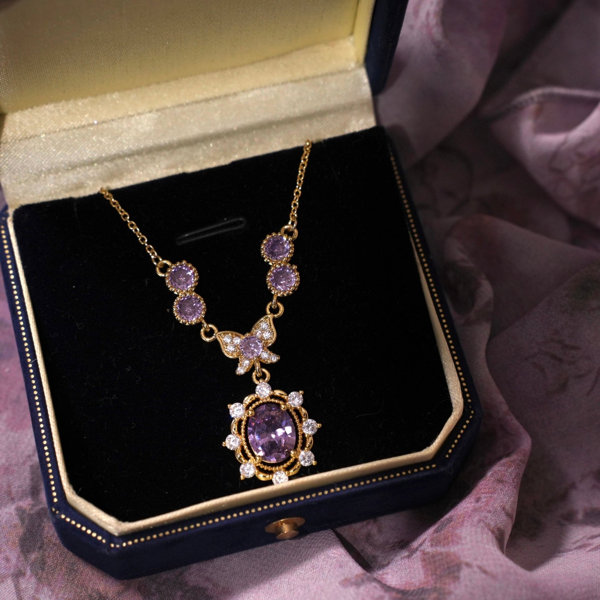 Violet Flutter Necklace - Gold Plated - Abbott Atelier