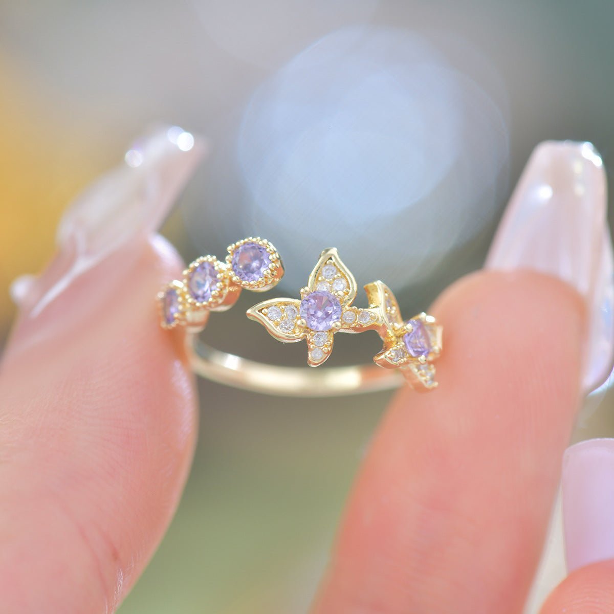 Violet Flutter Ring - Gold - Plated - Abbott Atelier