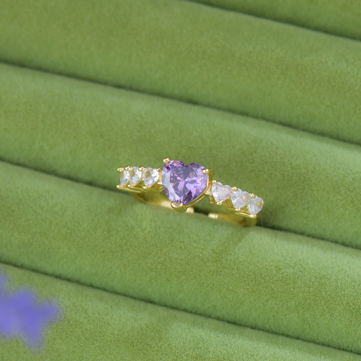 Violet Heart Ring - Gold - Plated - Abbott Atelier