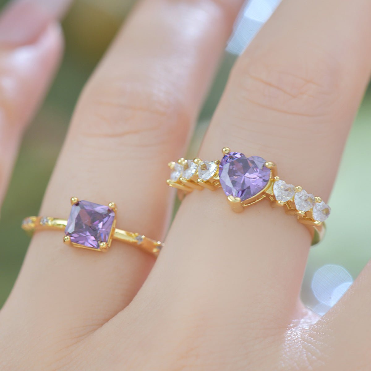 Violet Heart Ring - Gold - Plated - Abbott Atelier