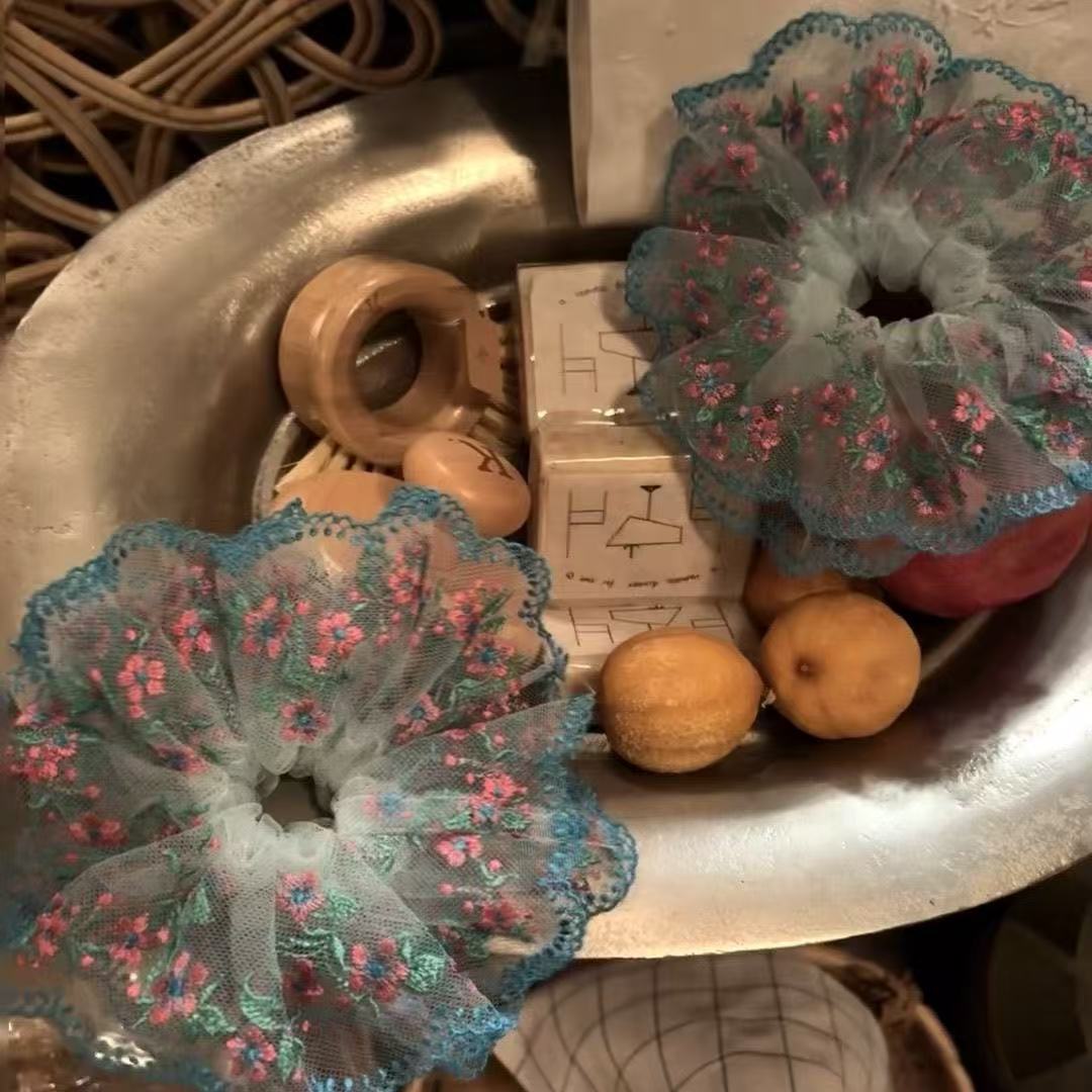 Wildflower Tulle Scrunchie - For Hair - Abbott Atelier