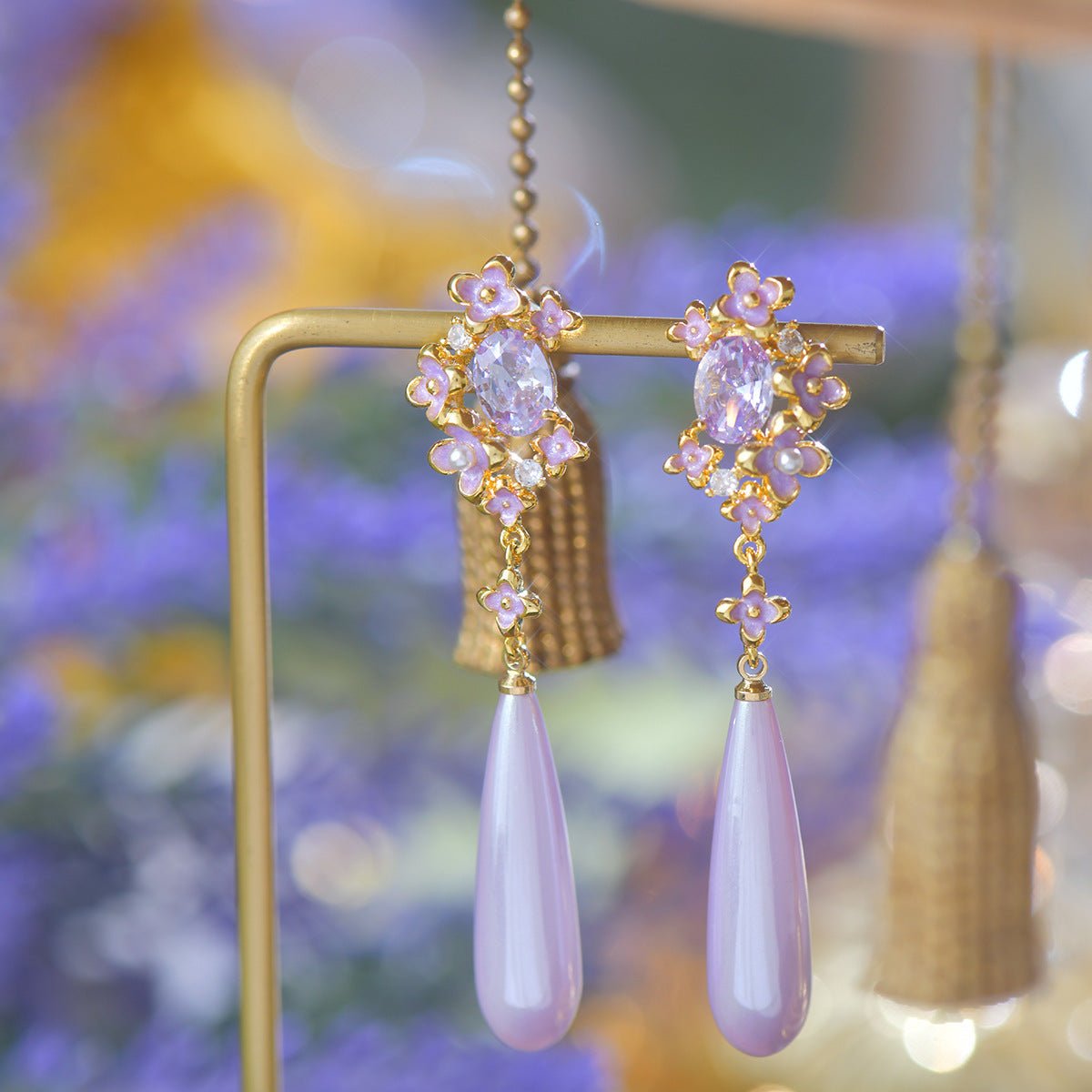 Wisteria Drop Earrings - Gold Plated - Abbott Atelier