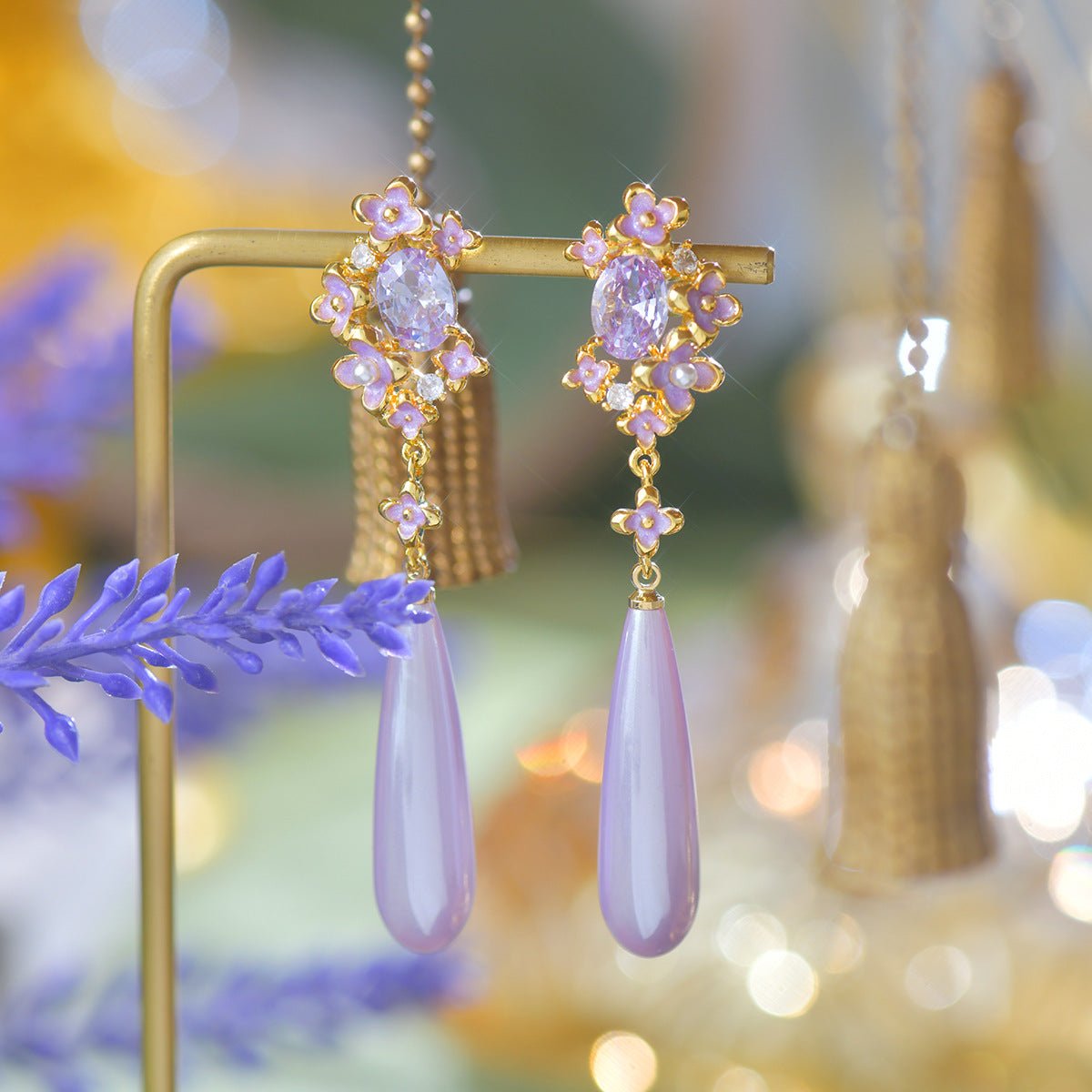 Wisteria Drop Earrings - Gold Plated - Abbott Atelier