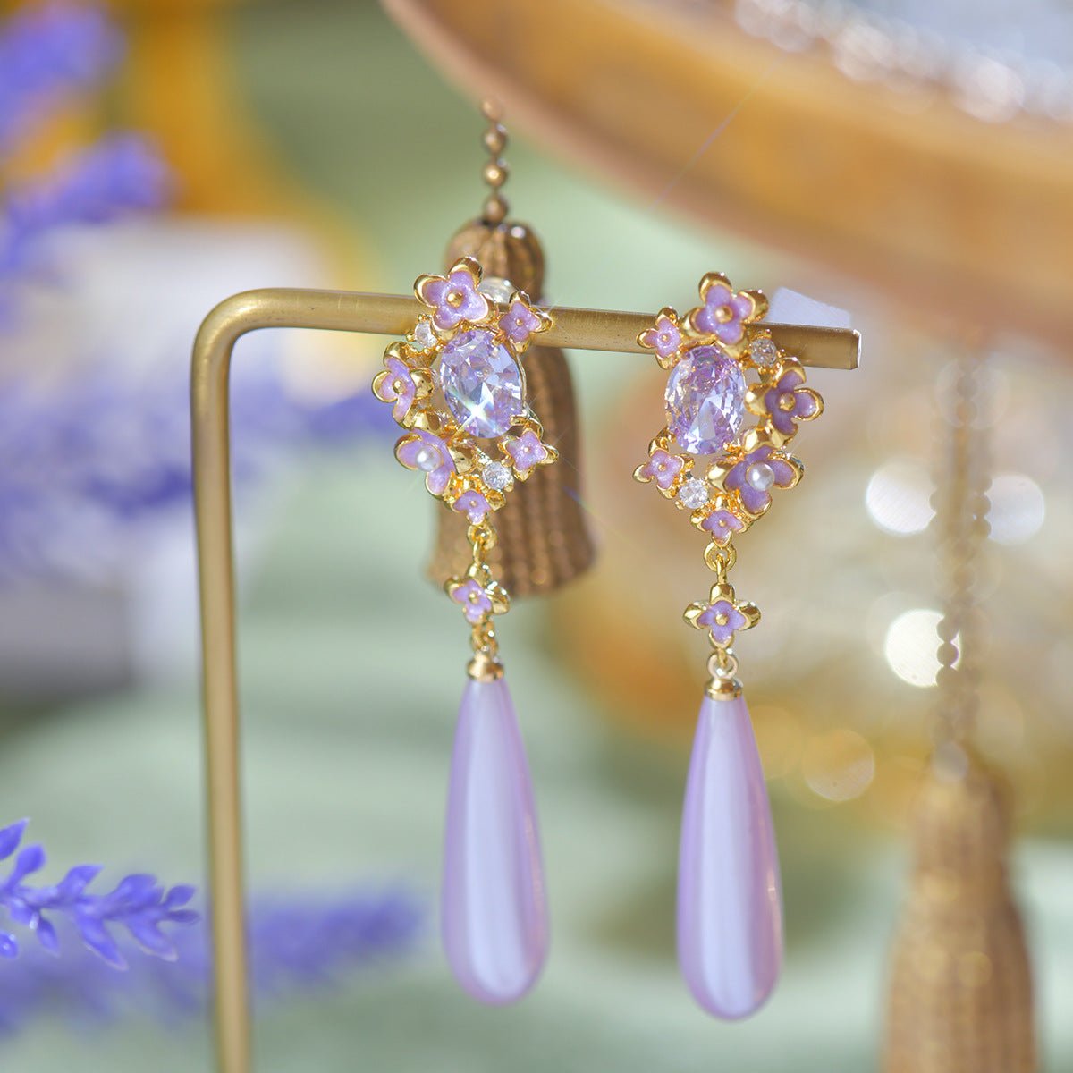 Wisteria Drop Earrings - Gold Plated - Abbott Atelier