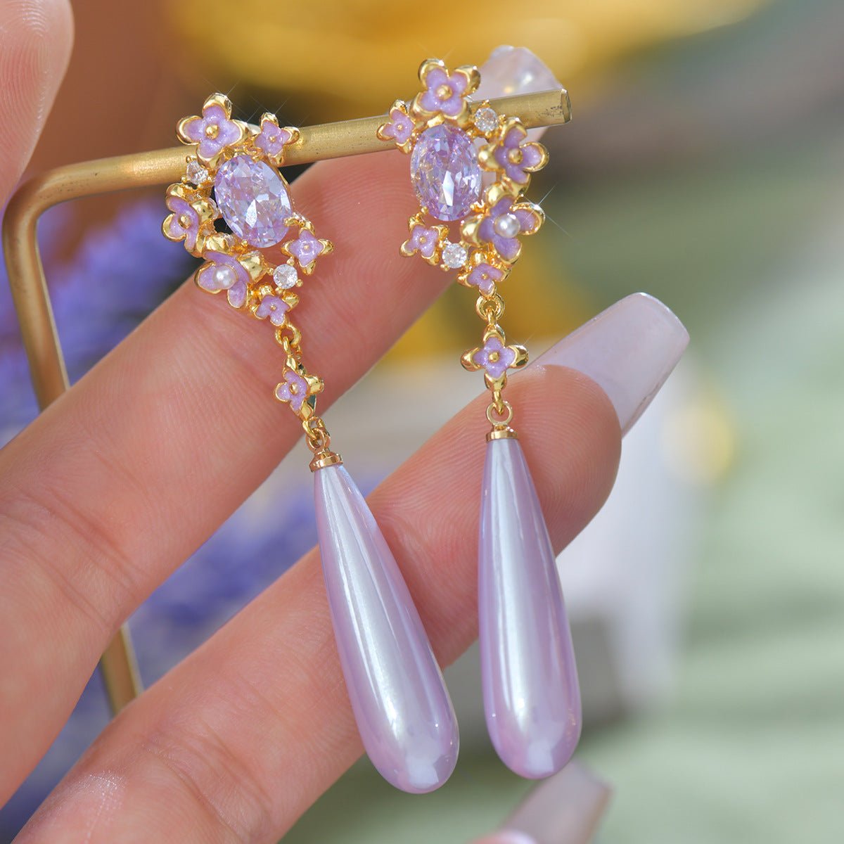 Wisteria Drop Earrings - Gold Plated - Abbott Atelier